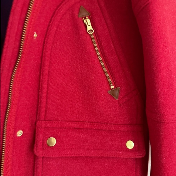 J. Crew Chateau Italian wool Nello Gori Parka in bright red/magenta Size 2P - Picture 5 of 10